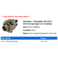 thumbnail image 2 of Alternator - Compatible with 2014 - 2016 Kia Sportage 2.4L 4-Cylinder 2015, 2 of 2