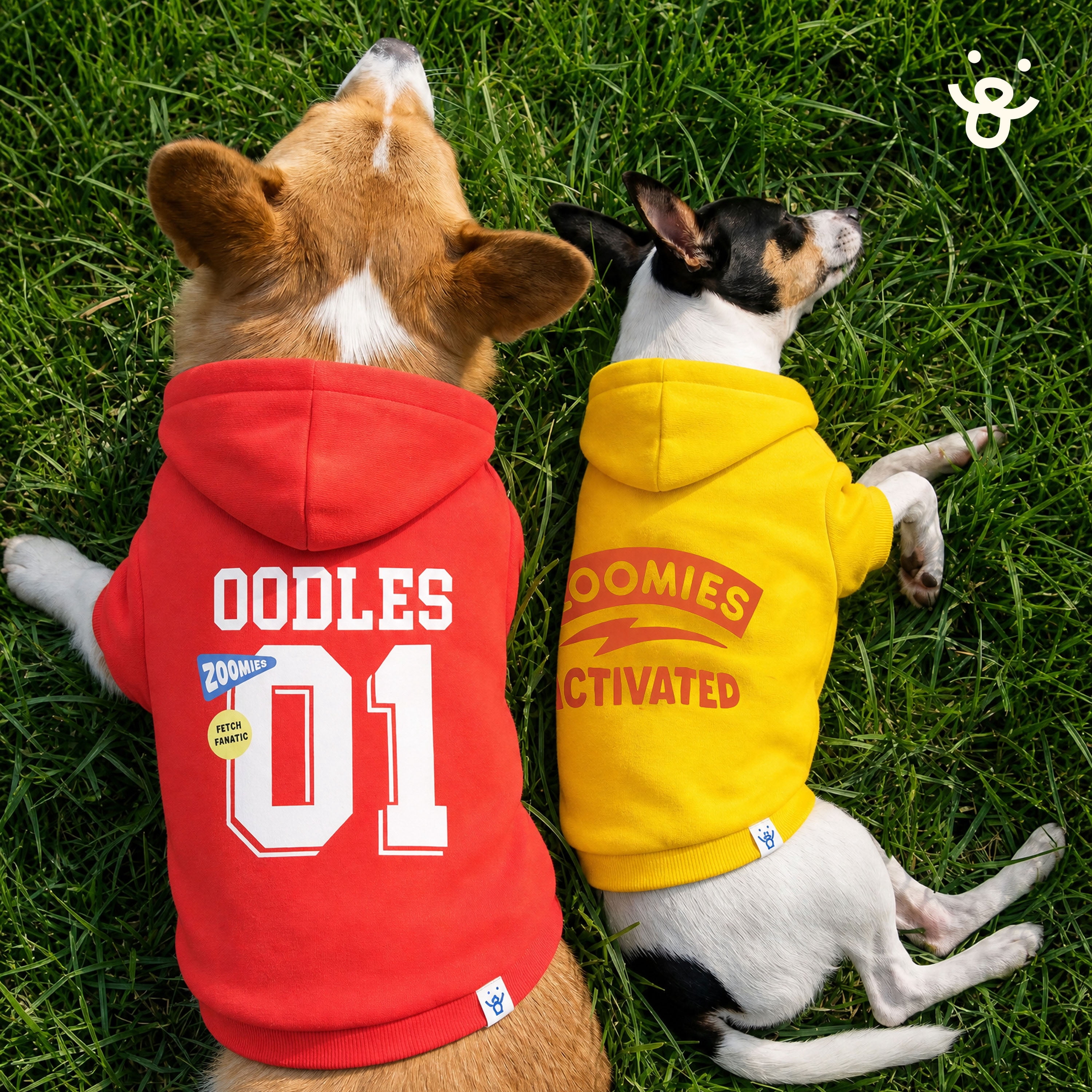 Oodles Zoomie Activated Fall Dog Hoodie, Yellow, XL