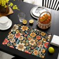 thumbnail image 3 of Pioneer Flower Floral Print Pattern Summer Placemats Table Placemats Set Of 6-Linen Kitchen Washable Placemats Table Mats 12x18 Inch Non-Slip Heat Resistant, 3 of 5