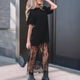 thumbnail image 6 of Women Casual T-Shirt Dress Short Sleeve Loose Fit With Lace Splicing Maxi Dress, 6 of 16
