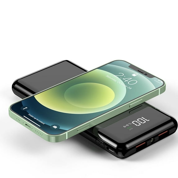 900000mAh Qi Wireless Power Bank Fast Charging LCD USB Portable Battery Charger