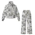 thumbnail image 5 of Glofpot Womens 2 Piece Casual Outfits, Turtleneck Sweatshirt, Lounge Set Drawstring Tracksuit & Wide Leg Sweatpants Matching Sets, Fall Activewear, Fit for Travel, Home, Hangout, Grey Forest Camo, 5 of 8