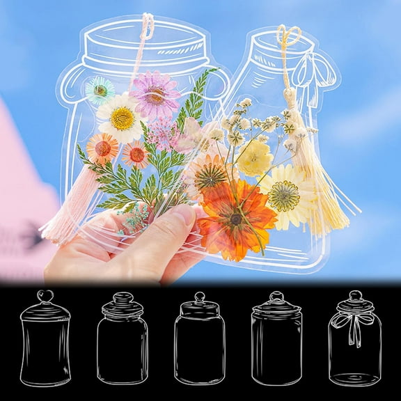 Transparent DIY Flower Bookmarks Set Handmade Floral Page Markers For Books Readers Unique Craft Supplies Presents 20PCS Dried Flower Accessories