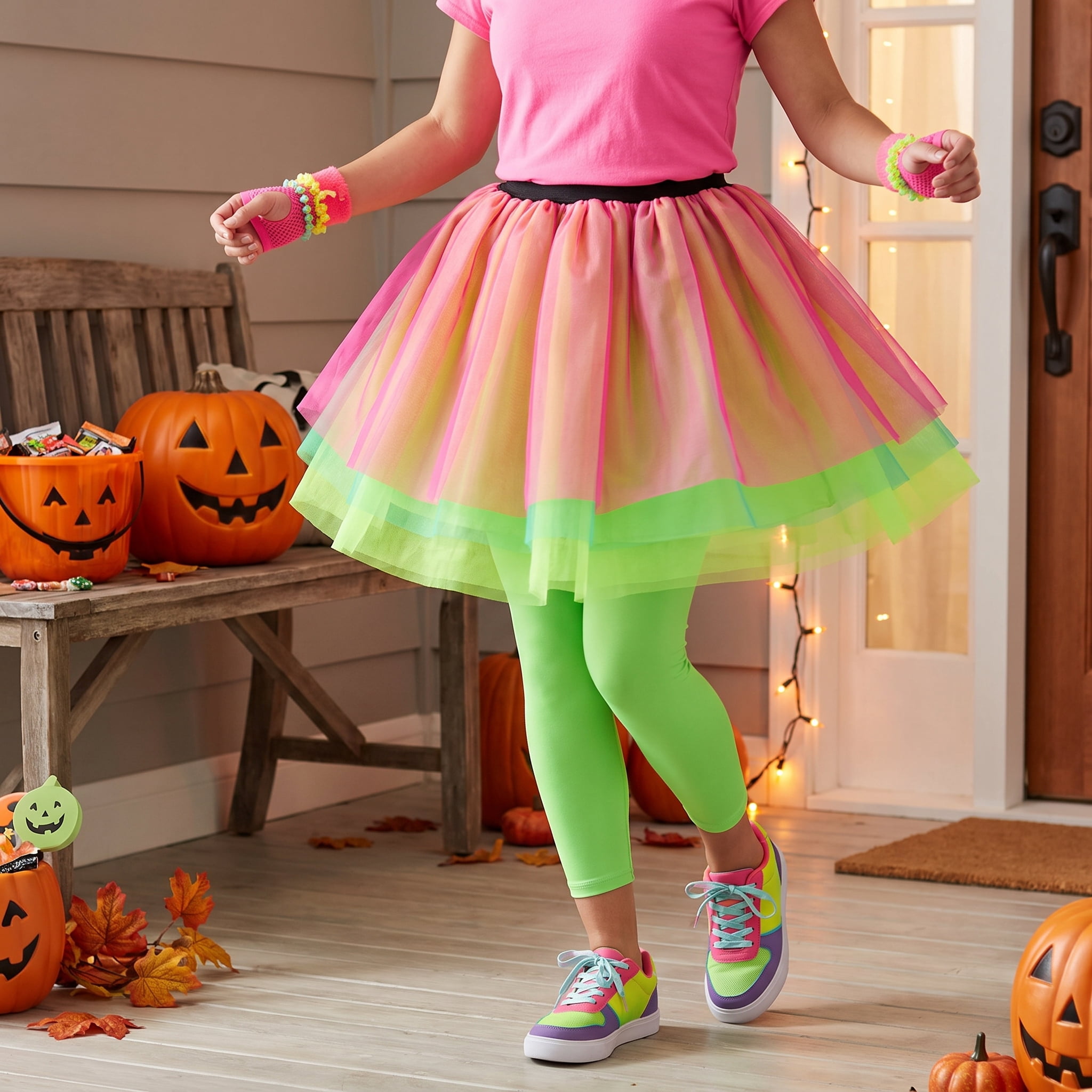 Neon Tutu Costume Accessory for Adults, Multicolor, S/M, Halloween by Way To Celebrate