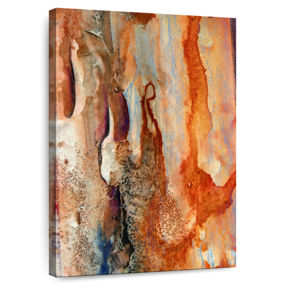 Elephant Stock Jupiter Colors Wall Art - Vertical Canvas Wall Art - Living Room Wall Decor - Abstract Canvas - Gray And Orange Decor - 8" x 12"