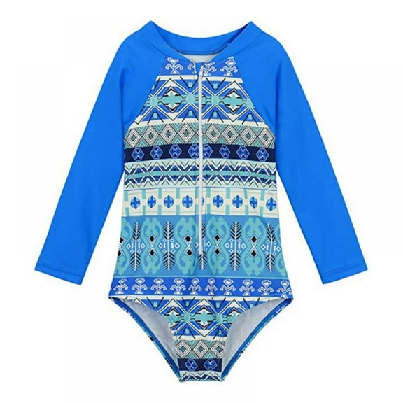 Little Girl Rashguard Swimsuit,Long Sleeves One-Piece Swimsuits ,Sizes 2-8Y