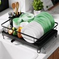 thumbnail image 3 of Kitsure Escurreplatos - Escurreplatos que ahorra espacio, escurreplatos para encimera de cocina, escurridor de cocina de acero inoxidable duradero con soporte para cubiertos, escurridor para platos, c, 3 of 4