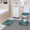 thumbnail image 6 of Shower Curtain and Rug Sets 4pcs Bathroom Sets Includes 12 Free Hooks 66" x 72" Blue Green Marble Texture, 6 of 8
