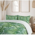 thumbnail image 6 of Ambesonne Leaf Duvet Cover Set, Botanical Wild Palm Trees, 2-Calking, Green White, 6 of 7