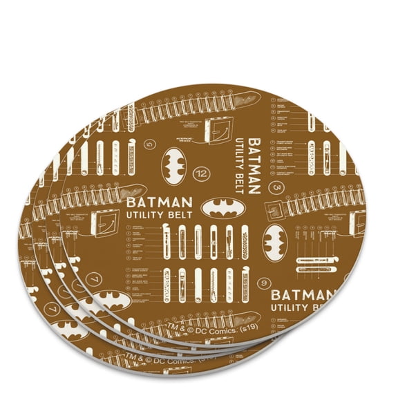 Batman Utility Belt Pattern Novelty Coaster Set