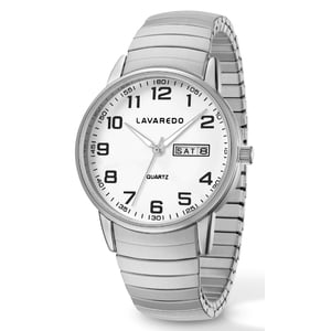 Alps Men's Analog Quartz Watch with Stainless Steel Expansion Band