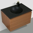 thumbnail image 4 of George William Cabinetry Contemporary Wall Hung Bathroom Vanity Set With Black Quartz Sand Integrated Single Sink, 4 of 6