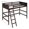 thumbnail image 3 of Tcbosik Loft Bed Twin Size with Ladder and Guardrail, Wood Bed Frame for Bedroom, Espresso, 3 of 9