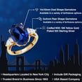 thumbnail image 2 of Gem Stone King 18K Yellow Gold Plated Silver 3-Stone Engagement Ring Simulated Sapphire Moissanite (6.80 Cttw), 2 of 6