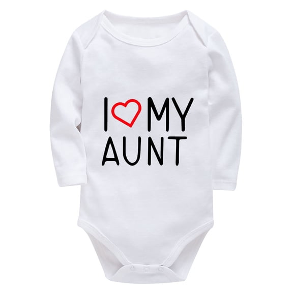I Love My Aunt Newborn Girl Clothing Long Sleeve Coming Home from Hospital Outfit Girl White Boy Romper