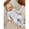 thumbnail image 4 of Loicainy Baby Toddler Girl Fall Clothes Set 6 12 18 24 Months 2T 3T 4T 5T Long Sleeve Crew Neck Striped Tops and Pants Outfits, 4 of 9