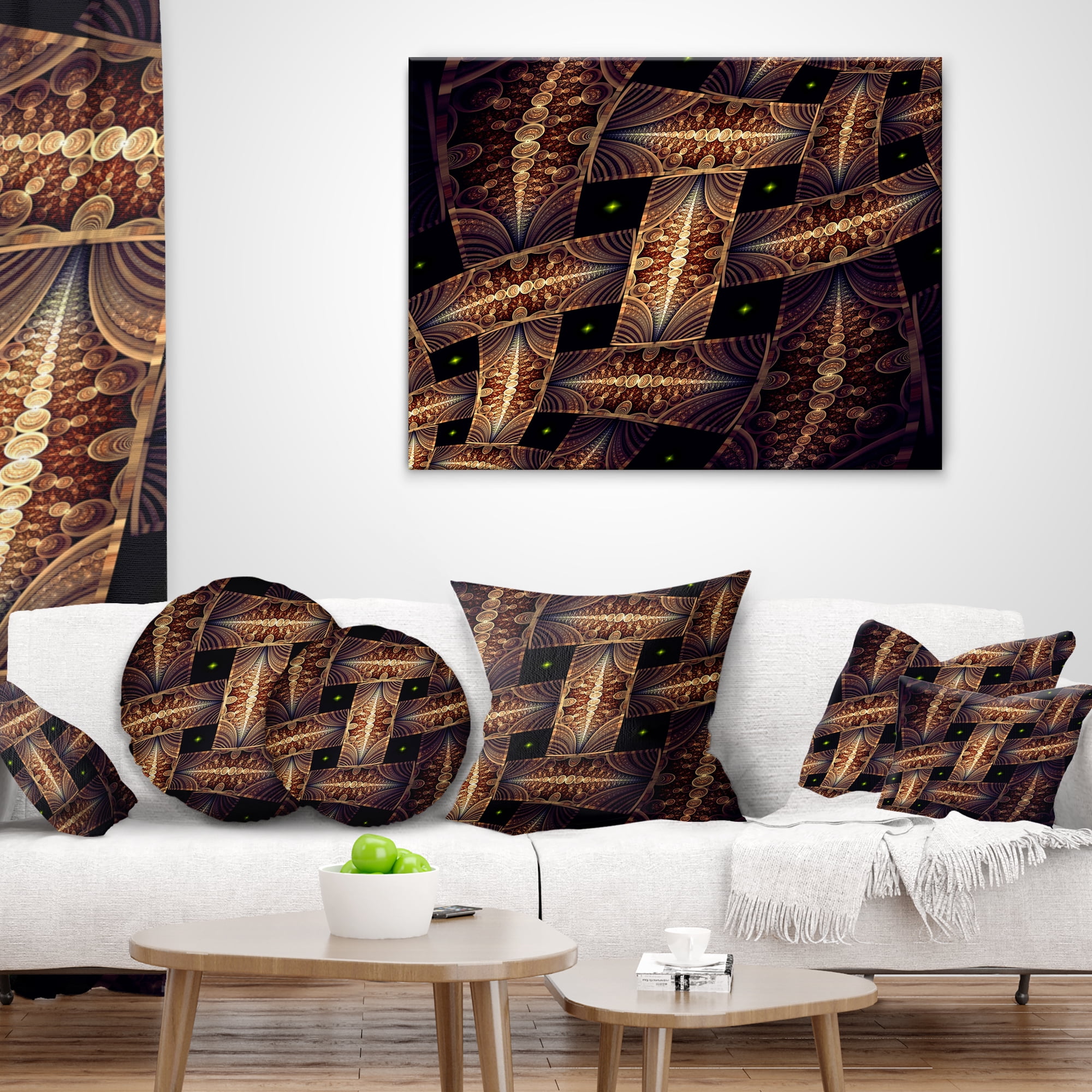 Designart Beautiful Metallic Braiding Pattern - Abstract Throw Pillow - 16x16
