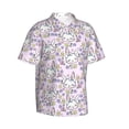 thumbnail image 3 of Xecao Purple Rabbit print Hawaiian shirt - a stylish short-sleeve button-down for men, perfect for casual beach and tropical outings., 3 of 9