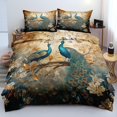 thumbnail image 3 of Juego de Cama Funda Nórdica Azul Pavo Real Beatuiful Animales Pluma Edredón, 3 of 6