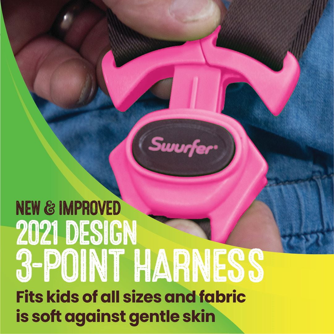 Swurfer Kiwi Baby - Toddler Swing with Foam-Lined Shell, Indoor and Outdoor Toy, Ages 6 Months+, Pink