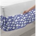 thumbnail image 2 of Rain Bed Skirt, Sleeping Clouds and Umbrellas in a Rainy Day Themed Pattern, Elastic Bedskirt Dust Ruffle Wrap Around for Bedding Decor, 4 Sizes, Blue Grey Ceil Blue, by Ambesonne, 2 of 2