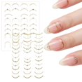 thumbnail image 1 of Pegatinas de uñas Shimmeroo French Gold grabadas en 3D, 2 hojas, 1 of 7