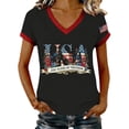 thumbnail image 2 of YVNAURA Womens 250th Anniversary V Neck T Shirt America 250 Patriotic Tee 1776-2026 USA Flag Graphic Trendy Summer Top Lightweight Breathable for 4th of July Daily Outfits, Black, 2XL, 2 of 7