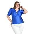 thumbnail image 1 of Blusa de satin con detallle central Roman Fashon /Tallas Extras, 1825 (Azul rey) azul 38, 1 of 5