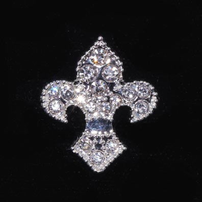 Fleur De Lis Tie Pin - #15888s Fleur de Lis Tack Pin - Silver Plated