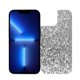thumbnail image 1 of Funda para iPhone 13 con lentejuelas brillantes, color gris plateado y blanco. Funda de cuero con cierre magnético y tapa abatible para cámara dual., 1 of 7