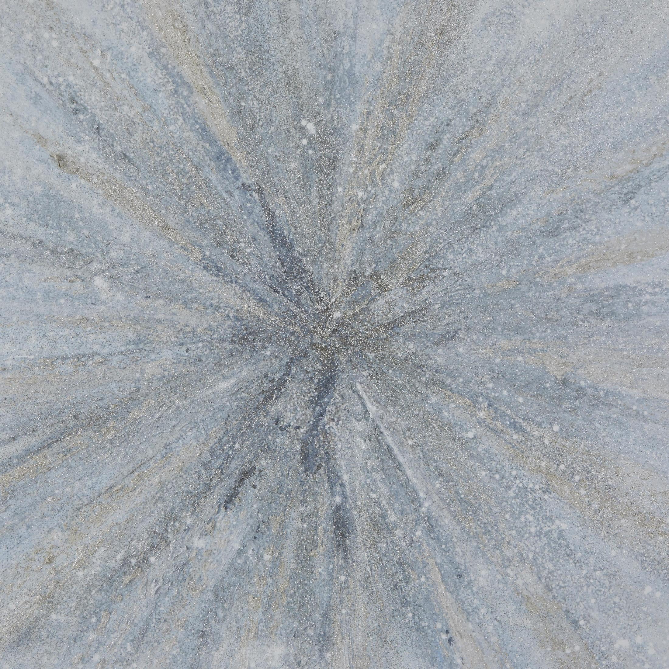 47" x 47" Radial Starburst Framed Wall Art with Silver Frame, by DecMode