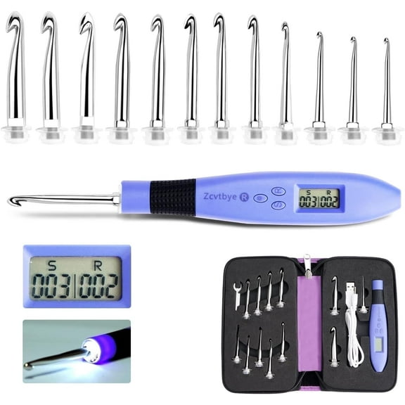 YSZZYSM Crochet Master Leather Crochet Hooks Kit with Interchangeable Heads, Size Q 1-Piece