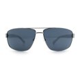 thumbnail image 5 of Mens Luxurious Euro Gentlemanly Rectangle Agent Metal Rim Sunglasses Silver White - Black, 5 of 8