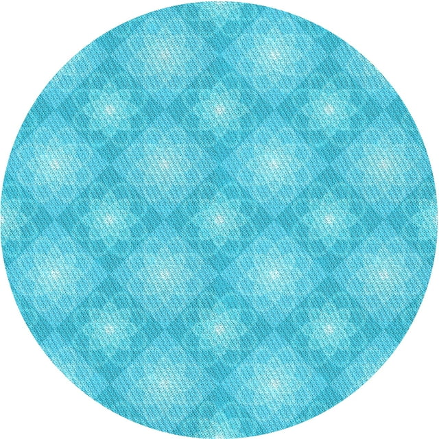 Ahgly Tapis d'Intérieur Lavable en Machine Carré Turquoise Bleu Vif, 3 Pieds Carré
