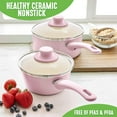 thumbnail image 2 of GreenLife Soft Grip 1QT and 2QT Sauce Pan Set, Pink, 2 of 8