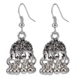 thumbnail image 2 of 2xJhumka Pendiente Mujer Boho Campana Borla Tribal Gitana Pendiente Plata Yuyangstore Pendientes colgantes de campana para mujer, 2 of 7