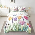 thumbnail image 2 of Castle Fairy Children Teens Adults Tulip Flowers Butterfly Twin Bedding Sets 7-Piece,Chic Floral Blossoms Bedding Comforter Set Microfiber,Spring Garden Breathable Sheet Sets,Super Cozy Room Decor, 2 of 8