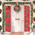 thumbnail image 4 of Feliz Navidad fiesta decoración porche signo puerta delantera colgante pancartas banderas, decoración de pared para casa patio granja, juego de 2 JAMW Sencillez, 4 of 5