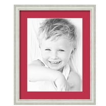 ArtToFrames 16x20" Matted Picture Frame with 12x16" Single Mat Photo Opening Framed in 1.25" Off White Wash on Ash and 2" Rouge Mat (FWM-4098-16x20)
