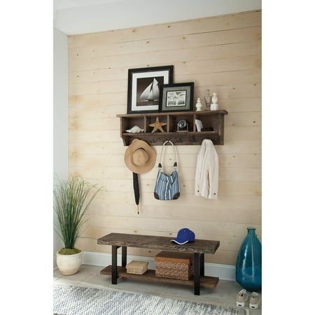 Pomona 48 Metal And Reclaimed Wood Wall Coat Hook With Bench Pomona 48 Metal And Reclaimed Wood Wall Coat Hook With Bench
