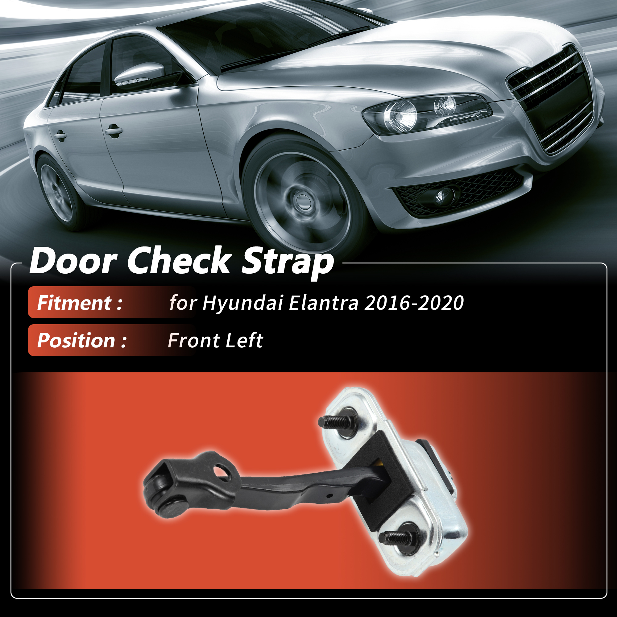 Unique Bargains Front Left Door Check Strap for Hyundai Elantra 2016-2020 - 1 Pcs