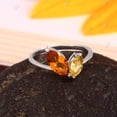 thumbnail image 2 of Natural Golden Topaz Yellow Topaz Ring Champagne Marquise Cut Topaz Ring, Women Marquise Ring, 2 Stone Ring Promise Wedding Valentine's Gift, 2 of 2