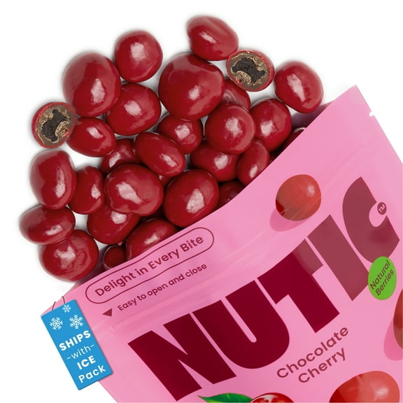 Nutic Chocolate Covered Cherries - 1LB, Tart Dried Fruit Coated in White and Milk Chocolate - Chocolate Dried Red Cherry Cordials - Birthday or Christmas Gifts