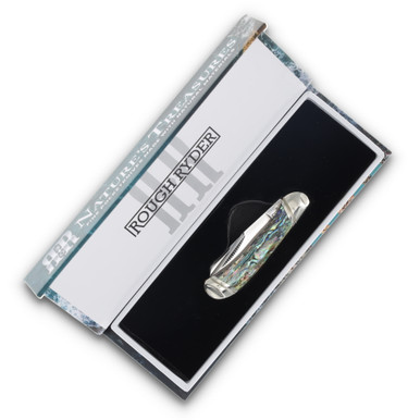 Rough Ryder Knives Rough Ryder Abalone Tiny Trapper Folding Knife RR2659