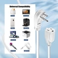 thumbnail image 3 of Cable de extensión LBSC 14 AWG 15 A 30 cm enchufe plano blanco, 3 of 7