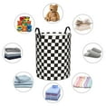 thumbnail image 4 of Fuzoiu Black and White Checkerboard Print Circular Hamper,Laundry Basket with Handle,Collapsible Laundry,Dirty Clothes Storage Basket,for Bedroom Bathroom Dorm Living Room-Small, 4 of 6