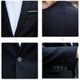 thumbnail image 5 of Skymirror Men Suit Set Lapel Formal Stylish Buttons Pockets Blazer for Dating, 5 of 8