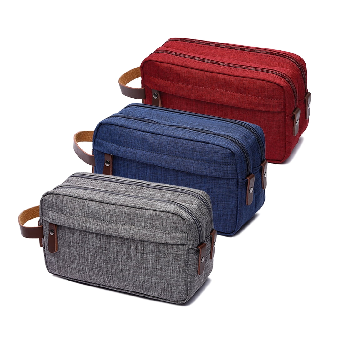 3 Pieces Canvas Makeup Bags Set Portable Cosmetic Bags with Inner Comp –  TweezerCo