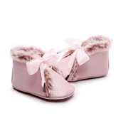 Carolilly Baby Girl PU Crib Shoes Anti-slip Soft Sole Prewalker Sneakers