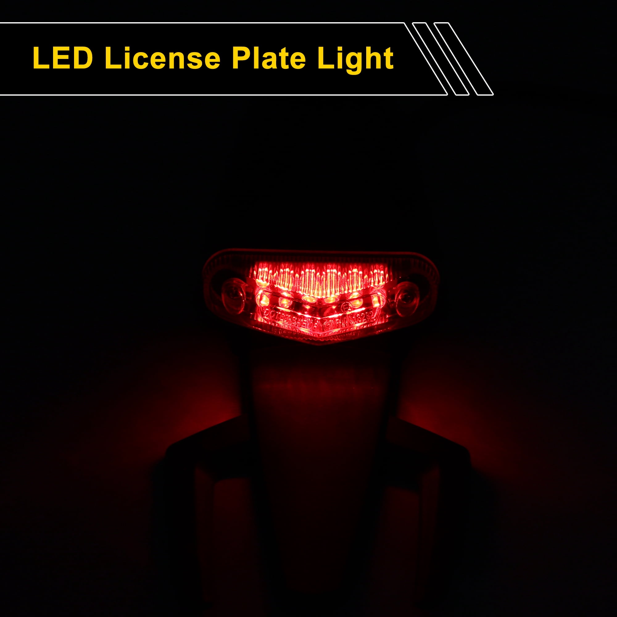 1Pcs License Plate Light 12V LED Tag Lamp for Car Motorcycle Waterproof Yellow License Plate Light License Plate Light